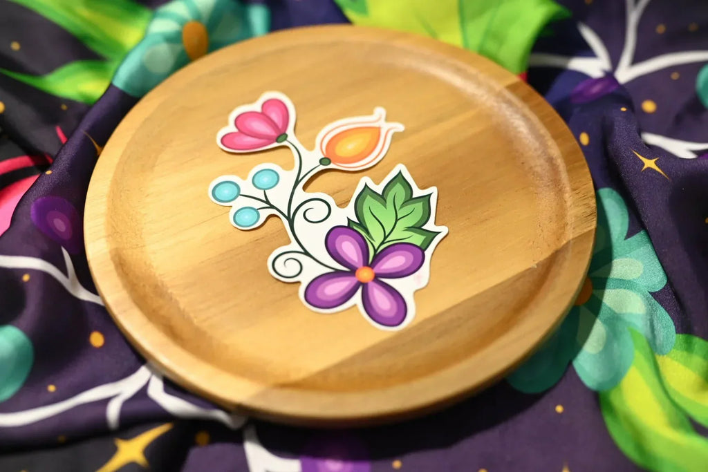 Sunset Ojibwe Floral Sticker Bizaanide'ewin
