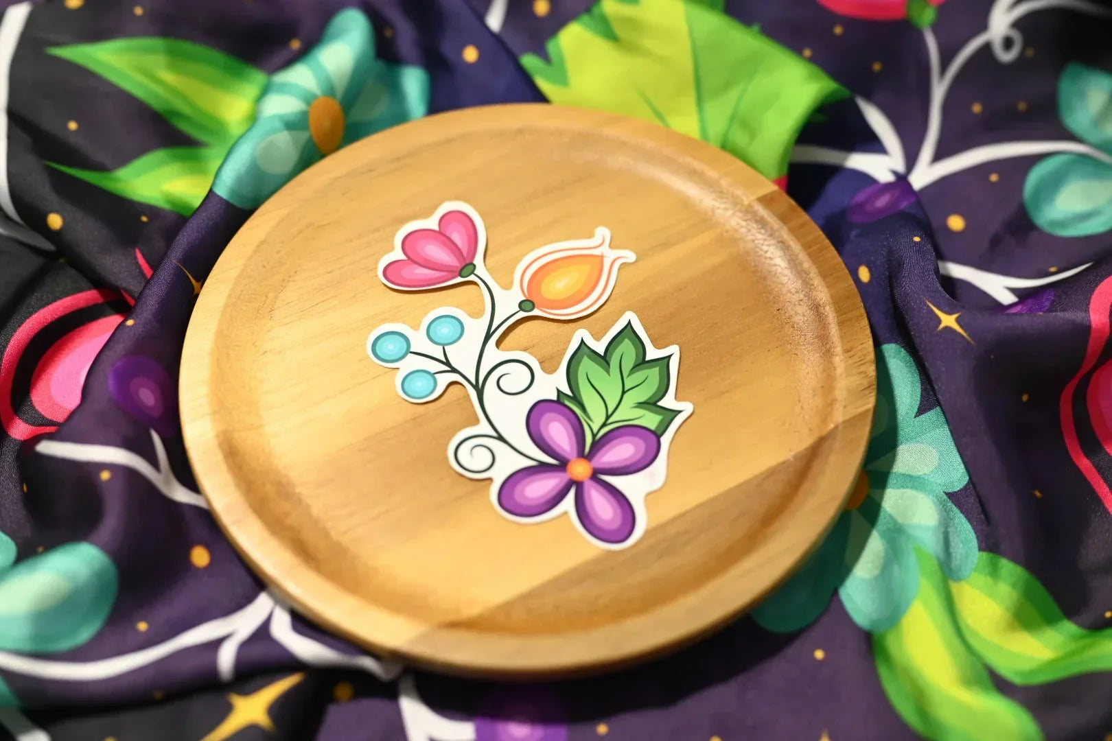 Sunset Ojibwe Floral Sticker Bizaanide'ewin