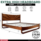 Sunset Solid Wood Bed Frame With Headboard