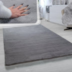 Super Soft Area Rug Fluffy High Pile Cosy Luxurious Touch in Solid Anthracite RugYourHome