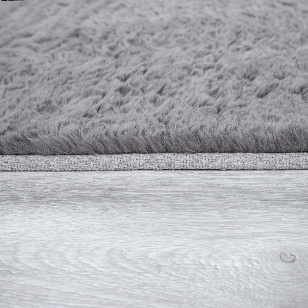 Super Soft Area Rug Fluffy High Pile Cosy Luxurious Touch in Solid Anthracite RugYourHome