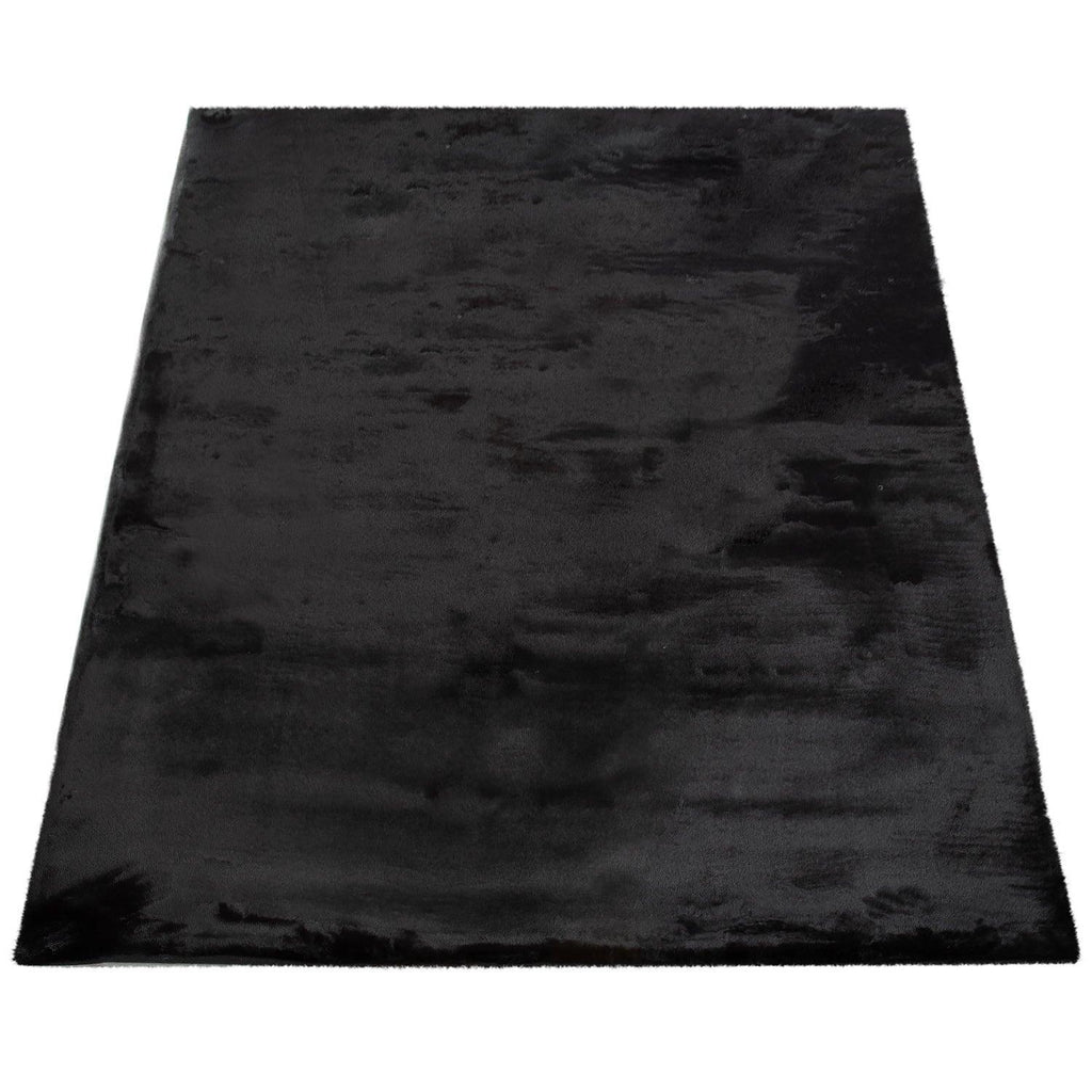 Super Soft Area Rug Fluffy High Pile Cosy Luxurious Touch in Solid Black RugYourHome