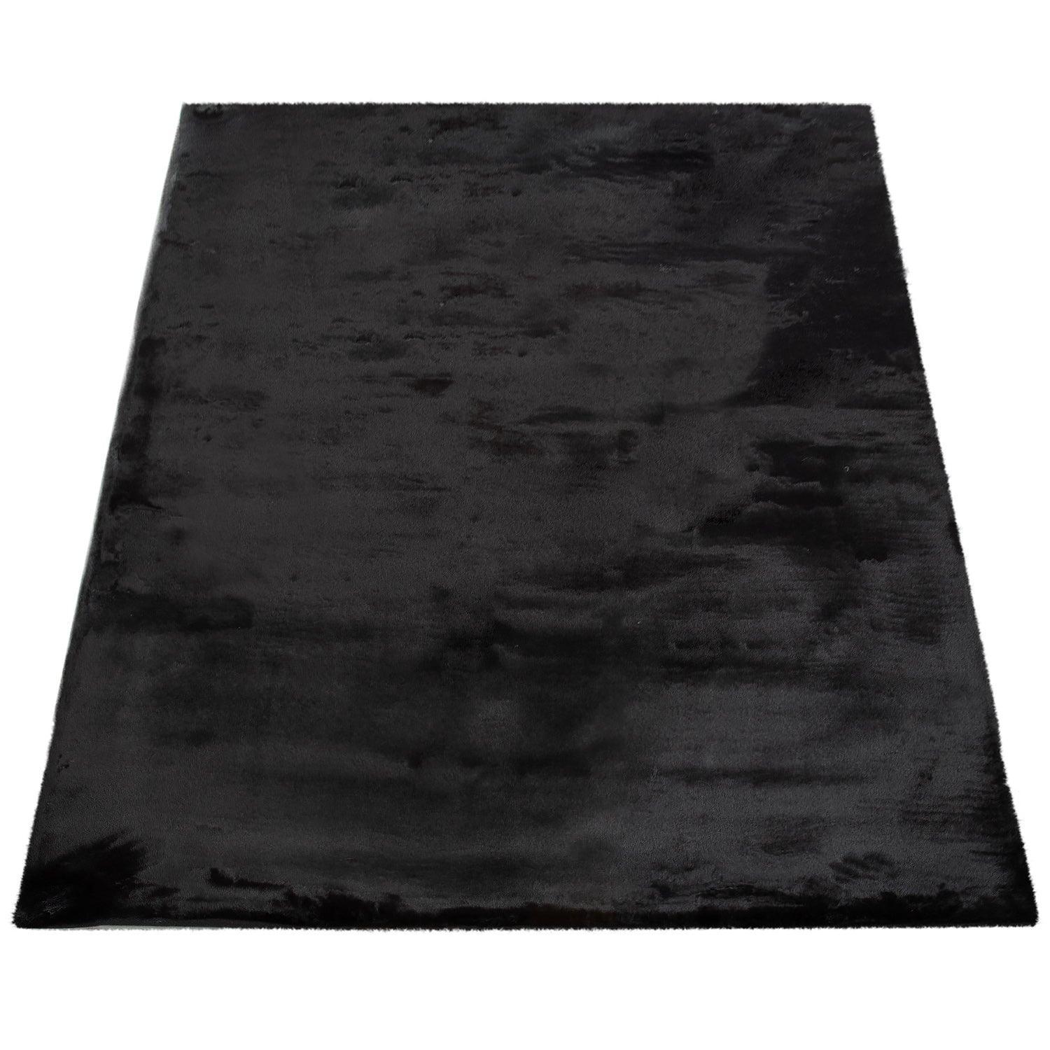 Super Soft Area Rug Fluffy High Pile Cosy Luxurious Touch in Solid Black RugYourHome