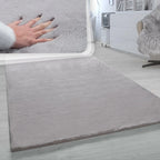 Super Soft Area Rug Fluffy High Pile Cosy Luxurious Touch in Solid Grey RugYourHome