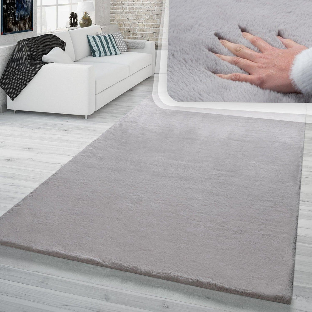 Super Soft Area Rug Fluffy High Pile Cosy Luxurious Touch in Solid Grey RugYourHome