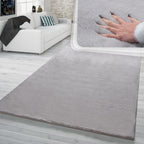 Super Soft Area Rug Fluffy High Pile Cosy Luxurious Touch in Solid Grey RugYourHome
