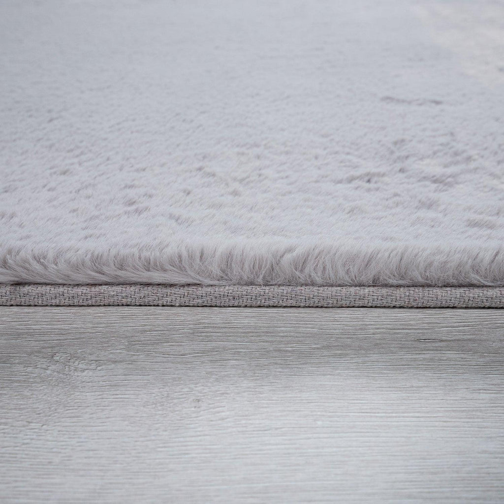 Super Soft Area Rug Fluffy High Pile Cosy Luxurious Touch in Solid Grey RugYourHome