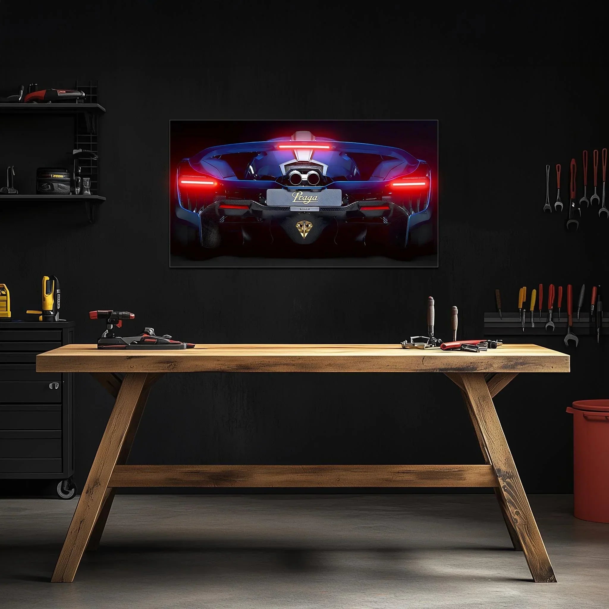 Supercar Rear View Neon Wall Art – LED Garage Decor – Gift for Car Enthusiasts – Man Cave Wall Sign – Luxury Car Poster – Free Shipping Peony Atelier