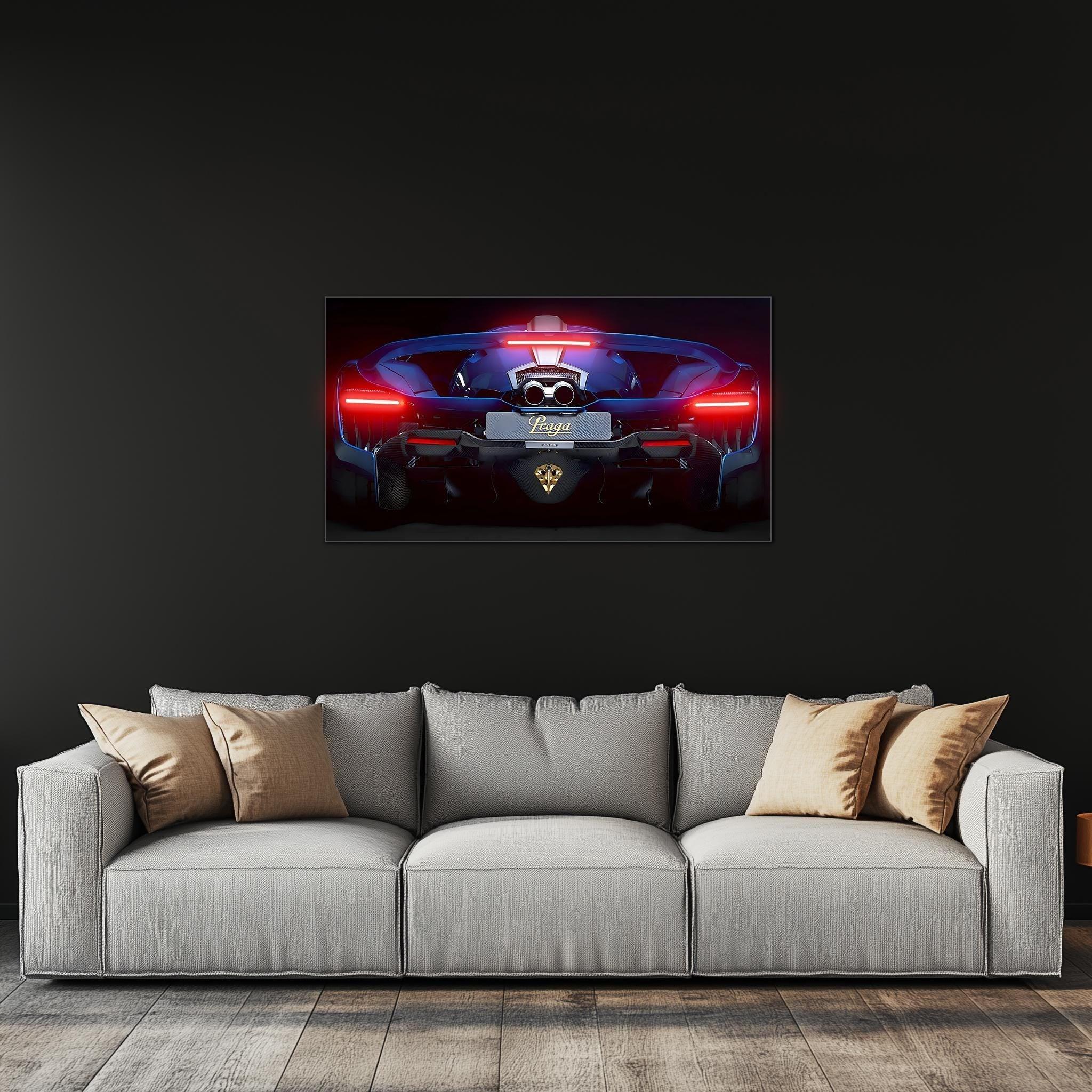 Supercar Rear View Neon Wall Art – LED Garage Decor – Gift for Car Enthusiasts – Man Cave Wall Sign – Luxury Car Poster – Free Shipping Peony Atelier