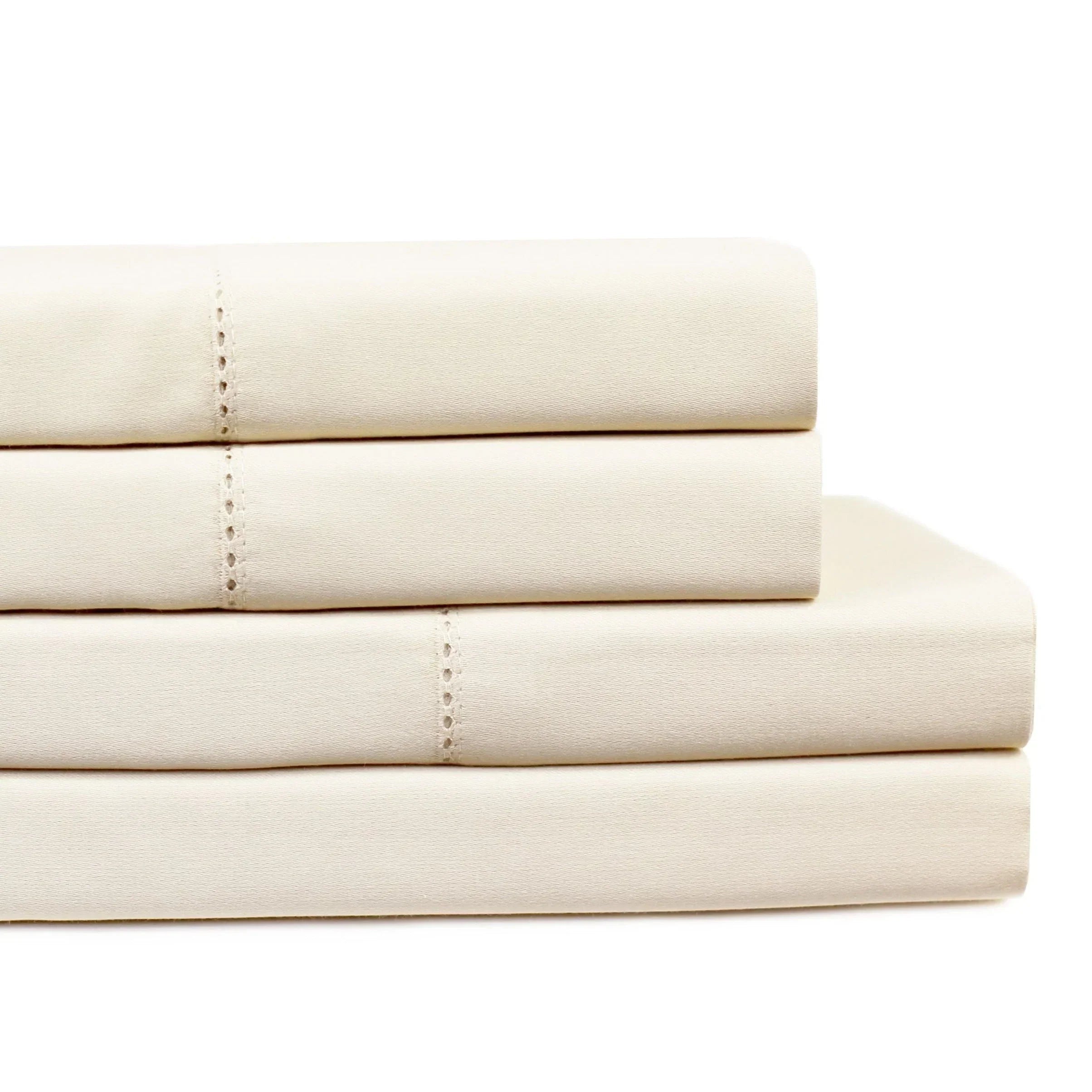 Supima Cotton 400 Thread Count Hemstitch Sheet Set Mélange Home