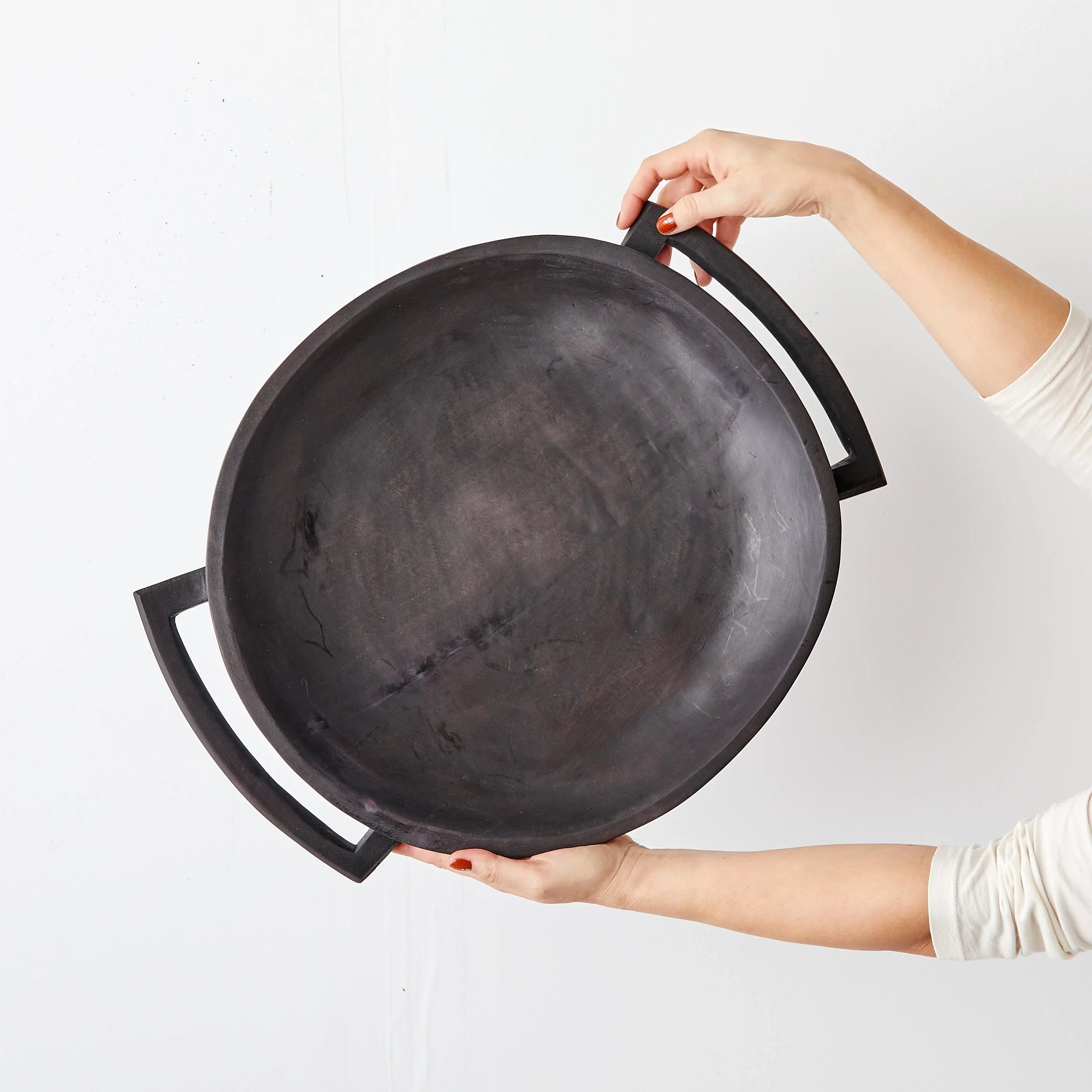 Swazi Round Wood Serving Platter Kanju Interiors