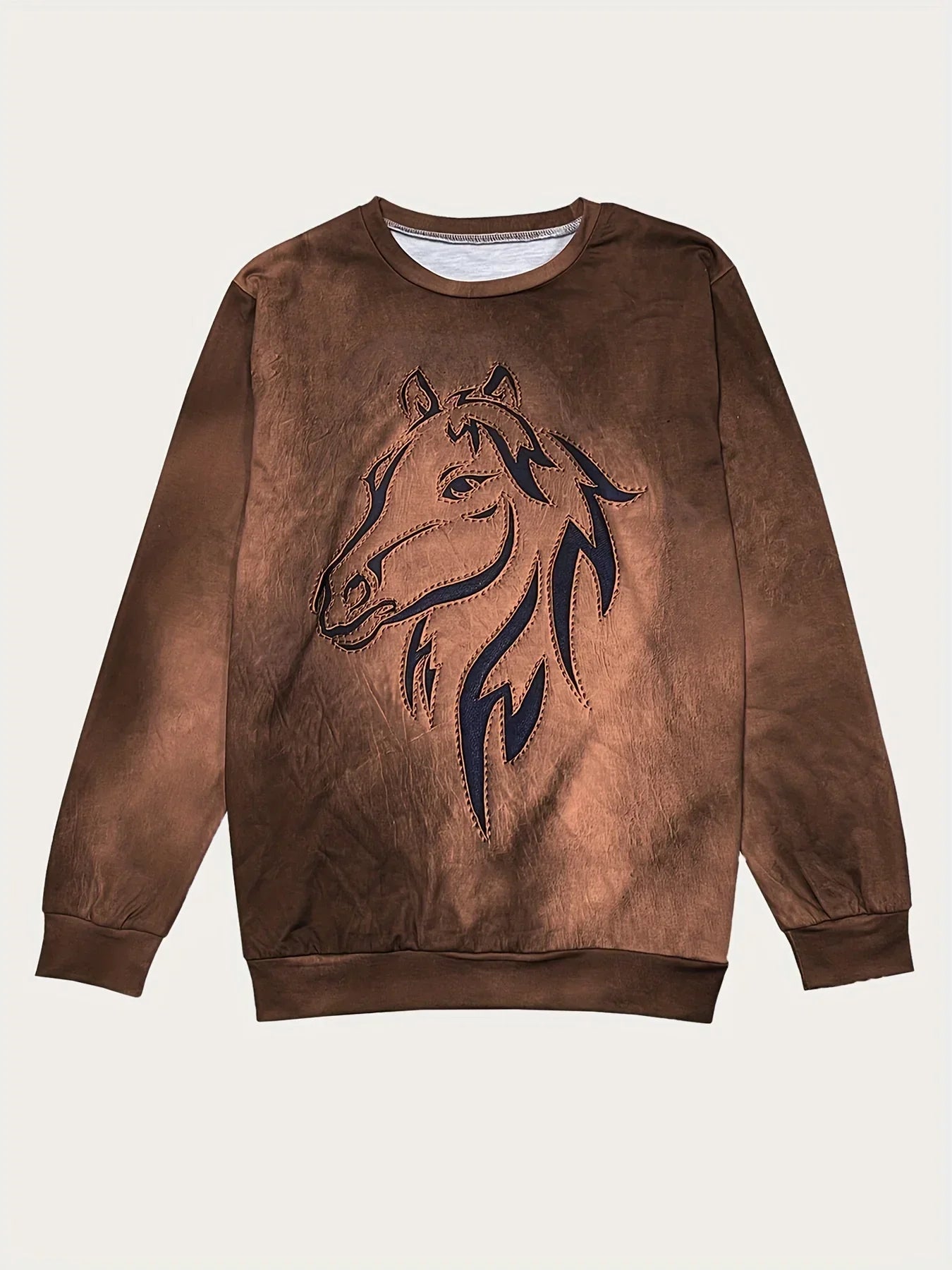 Sweatshirt - Crew Neck Cotton Long Sleeve