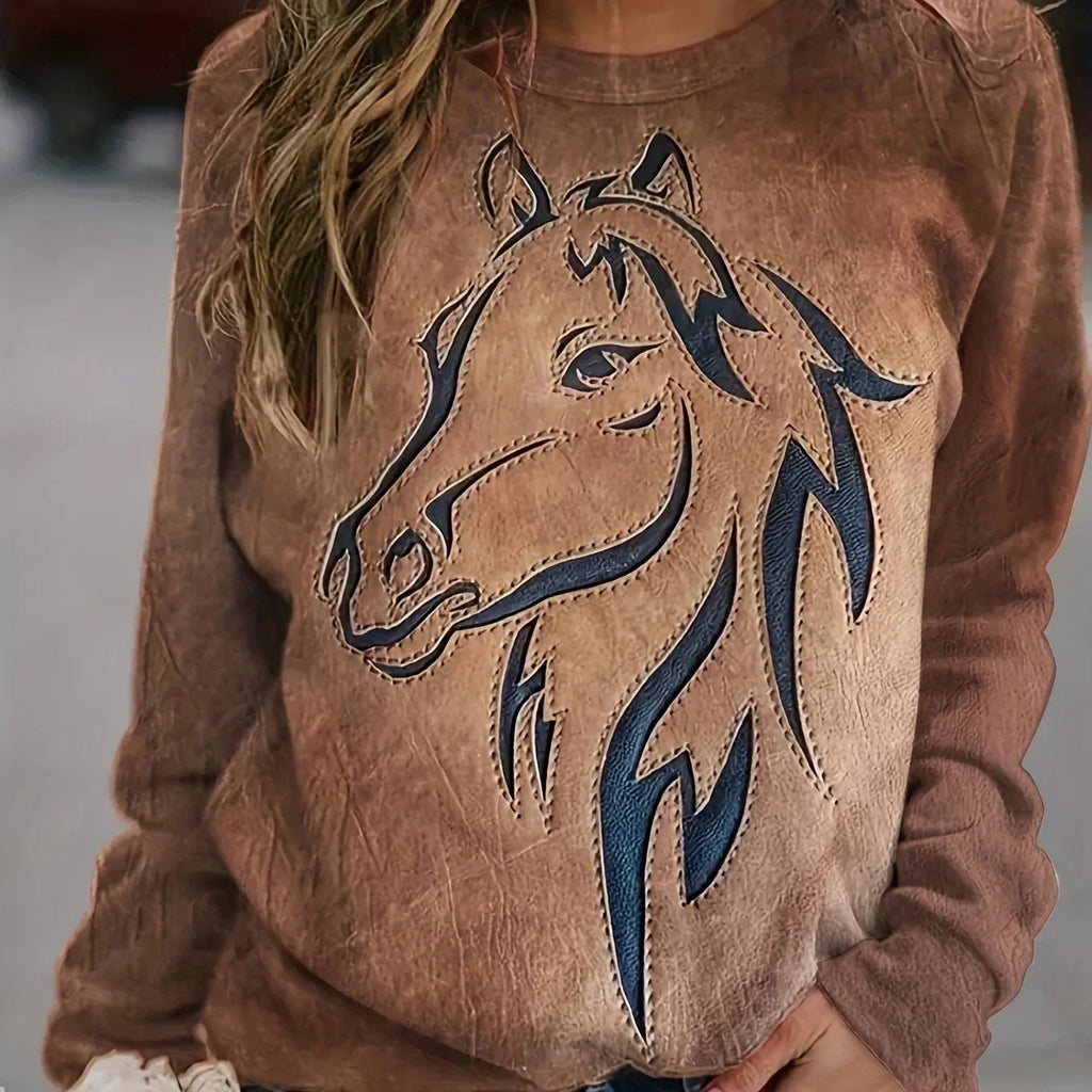 Sweatshirt - Crew Neck Cotton Long Sleeve