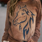 Sweatshirt - Crew Neck Cotton Long Sleeve