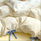 Sweet Bow Striped Bedding Set / Pink Ever Lasting