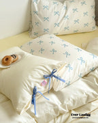 Sweet Bow Striped Bedding Set / Pink Ever Lasting