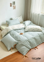 Sweet Bow Striped Bedding Set / Pink Ever Lasting