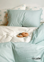 Sweet Bow Striped Bedding Set / Pink Ever Lasting