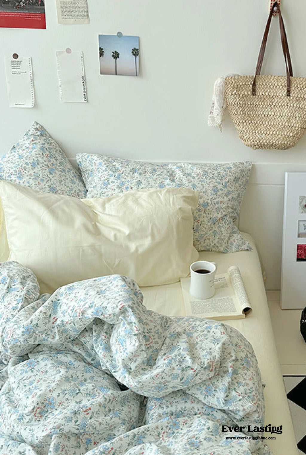 Sweet Floral Bedding Set / Blue Yellow Ever Lasting
