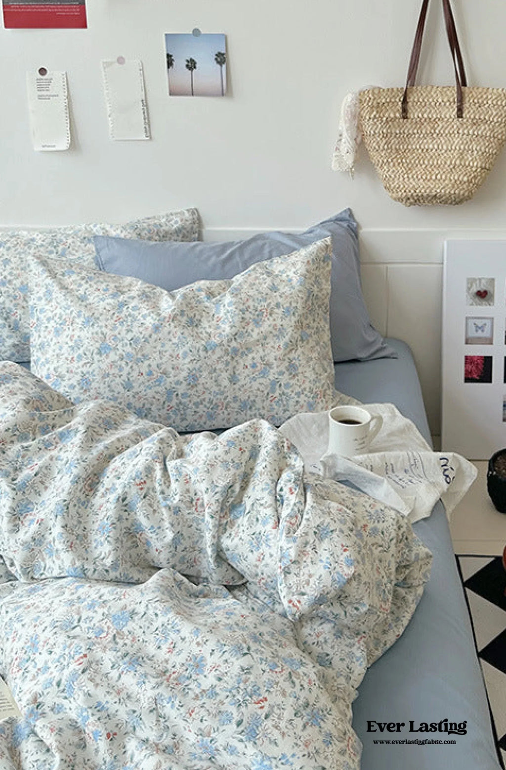 Sweet Floral Bedding Set / Blue Yellow Ever Lasting