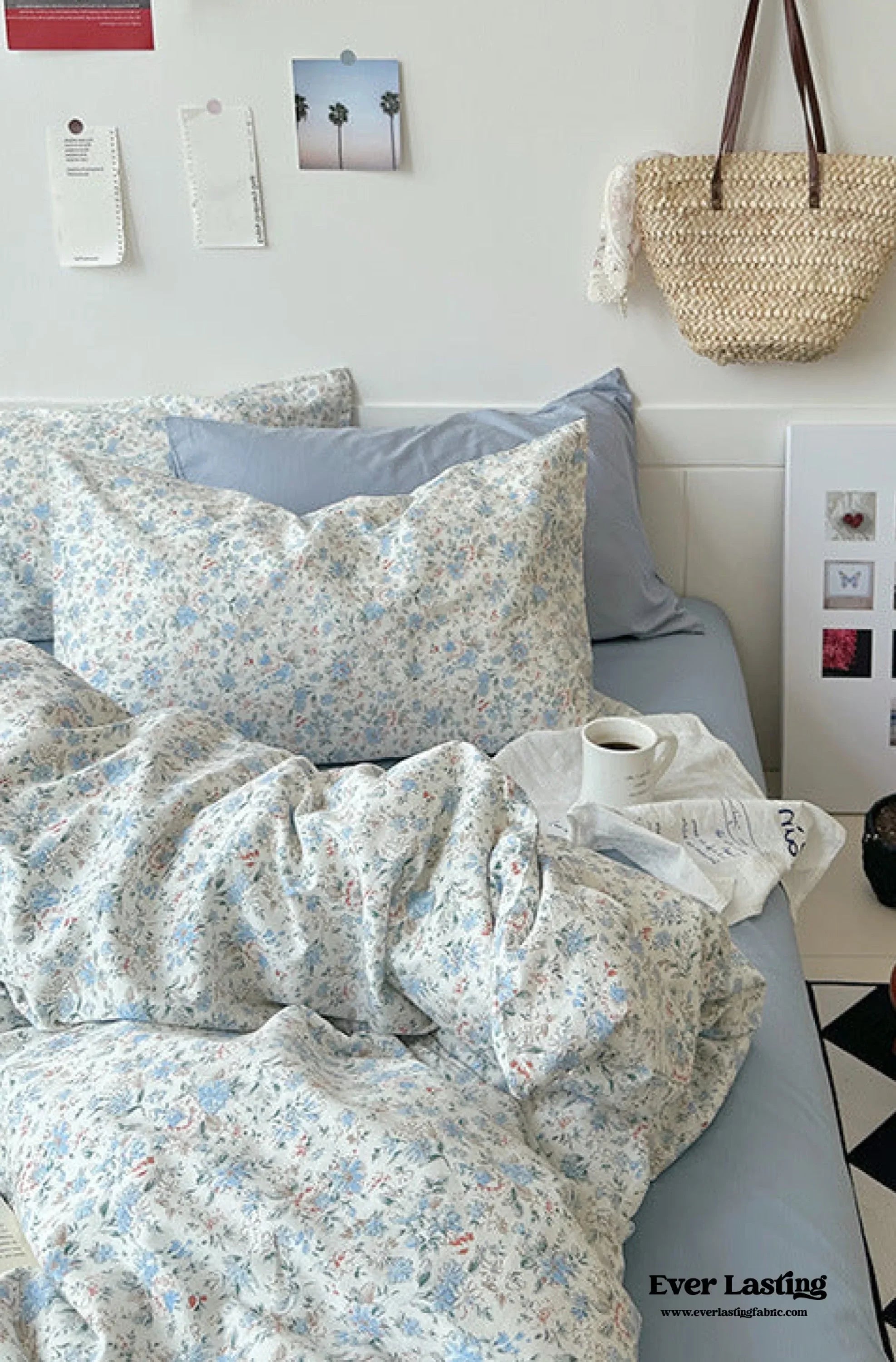 Sweet Floral Bedding Set / Blue Yellow Ever Lasting