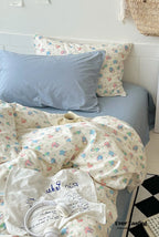 Sweet Floral Bedding Set / Blue Yellow Ever Lasting