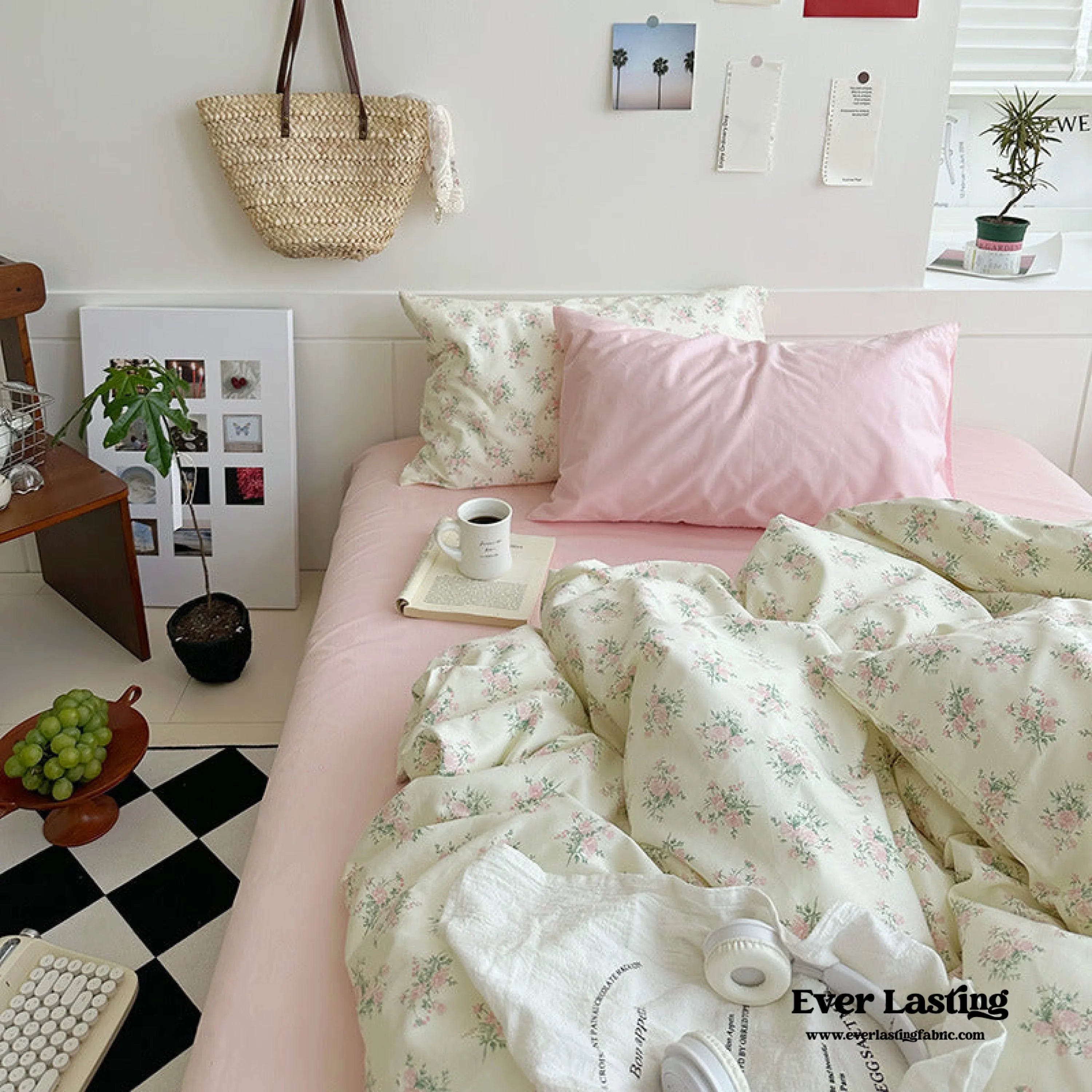 Sweet Floral Bedding Set / Blue Yellow Ever Lasting