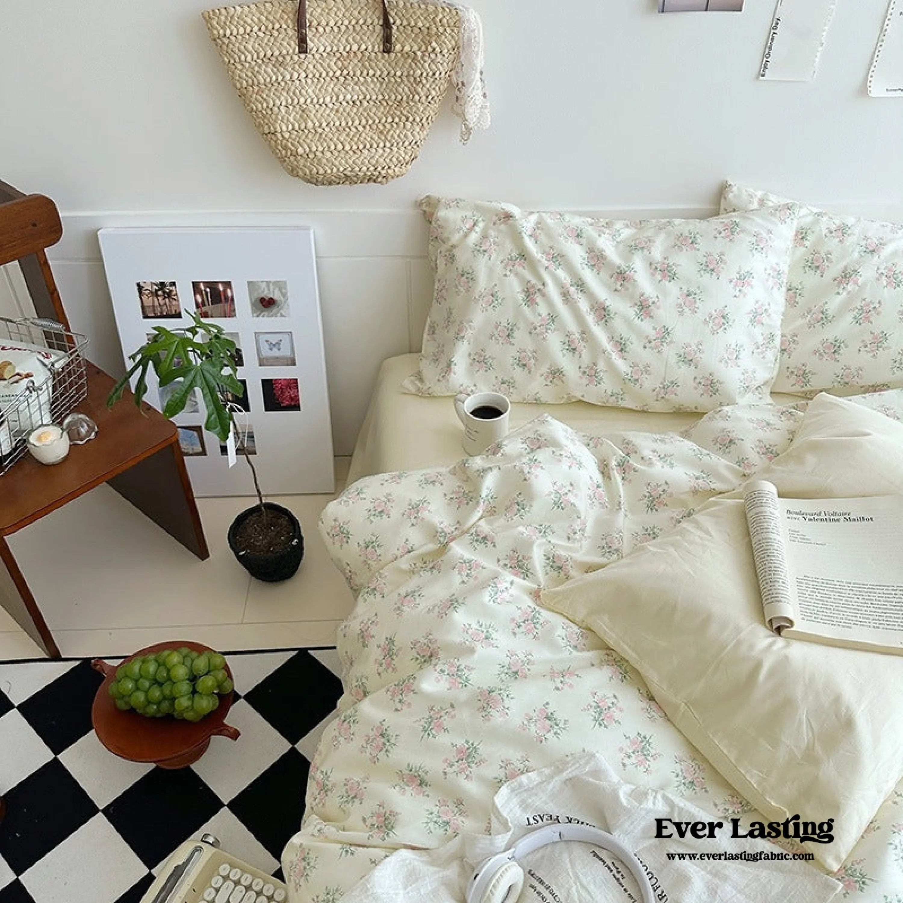 Sweet Floral Bedding Set / Blue Yellow Ever Lasting