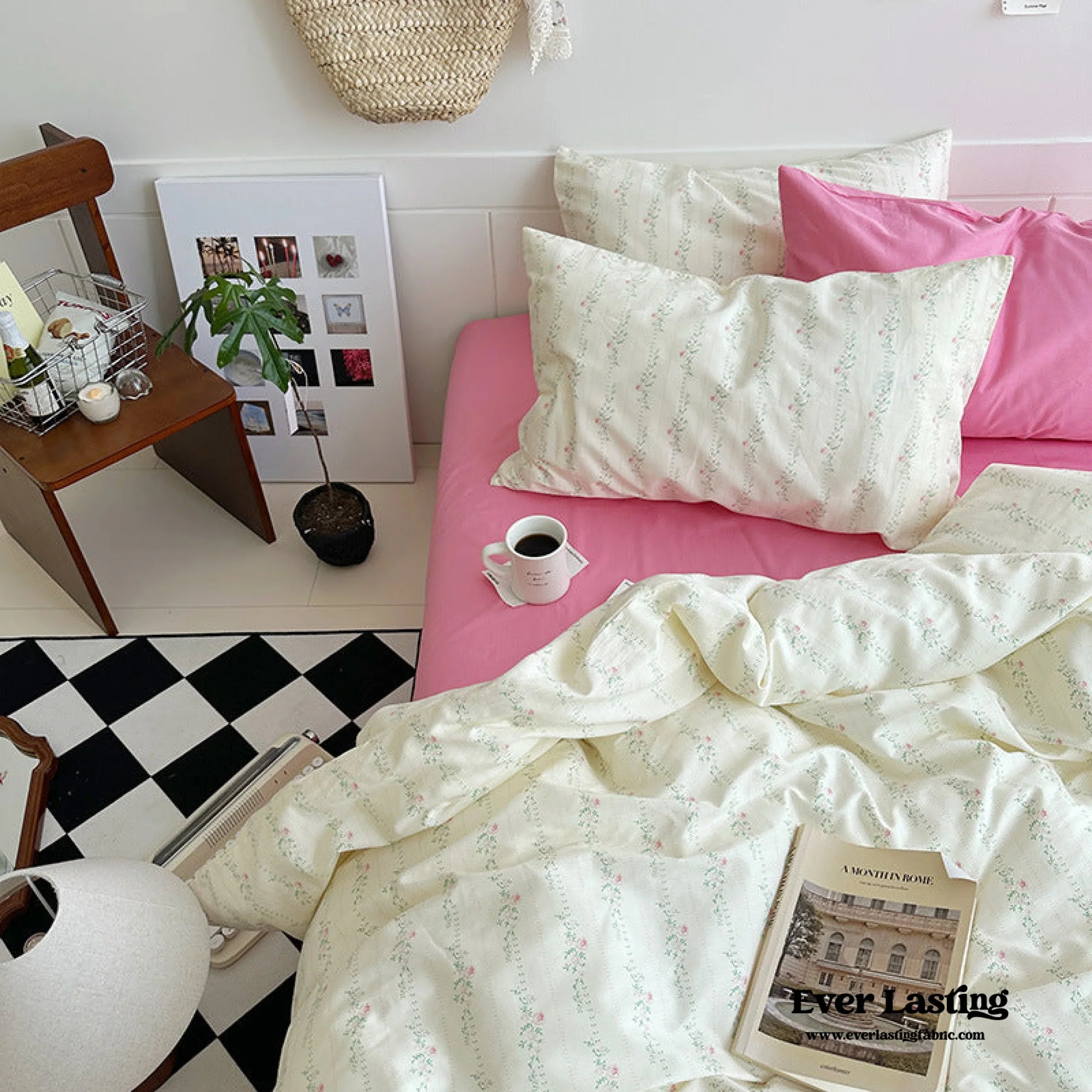 Sweet Floral Bedding Set / Blue Yellow Ever Lasting