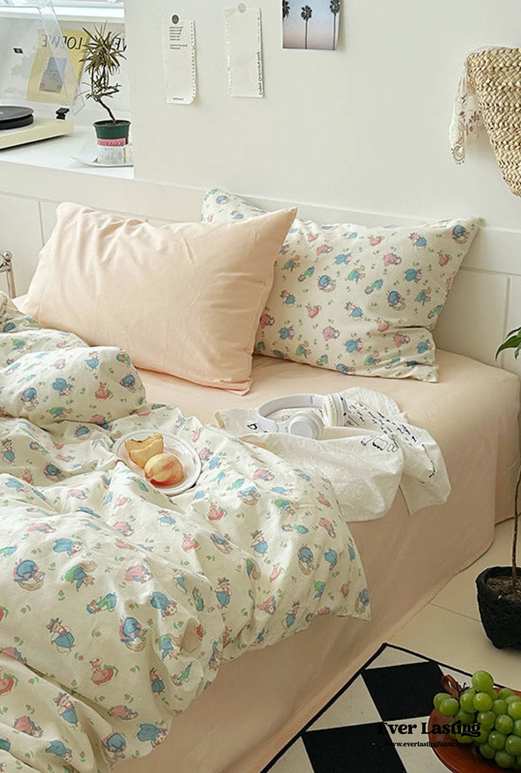 Sweet Floral Bedding Set / Blue Yellow Ever Lasting