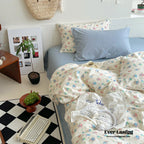Sweet Floral Bedding Set / Blue Yellow Ever Lasting