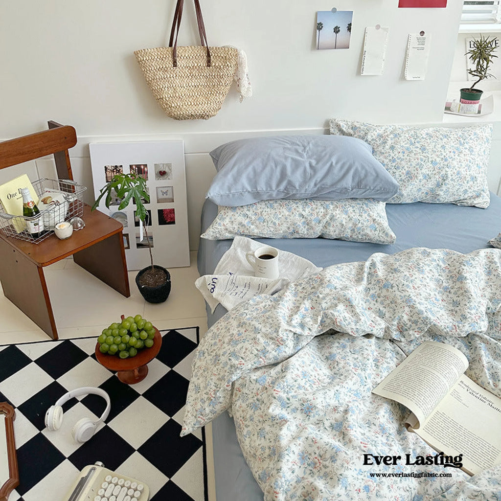 Sweet Floral Bedding Set / Blue Yellow Ever Lasting