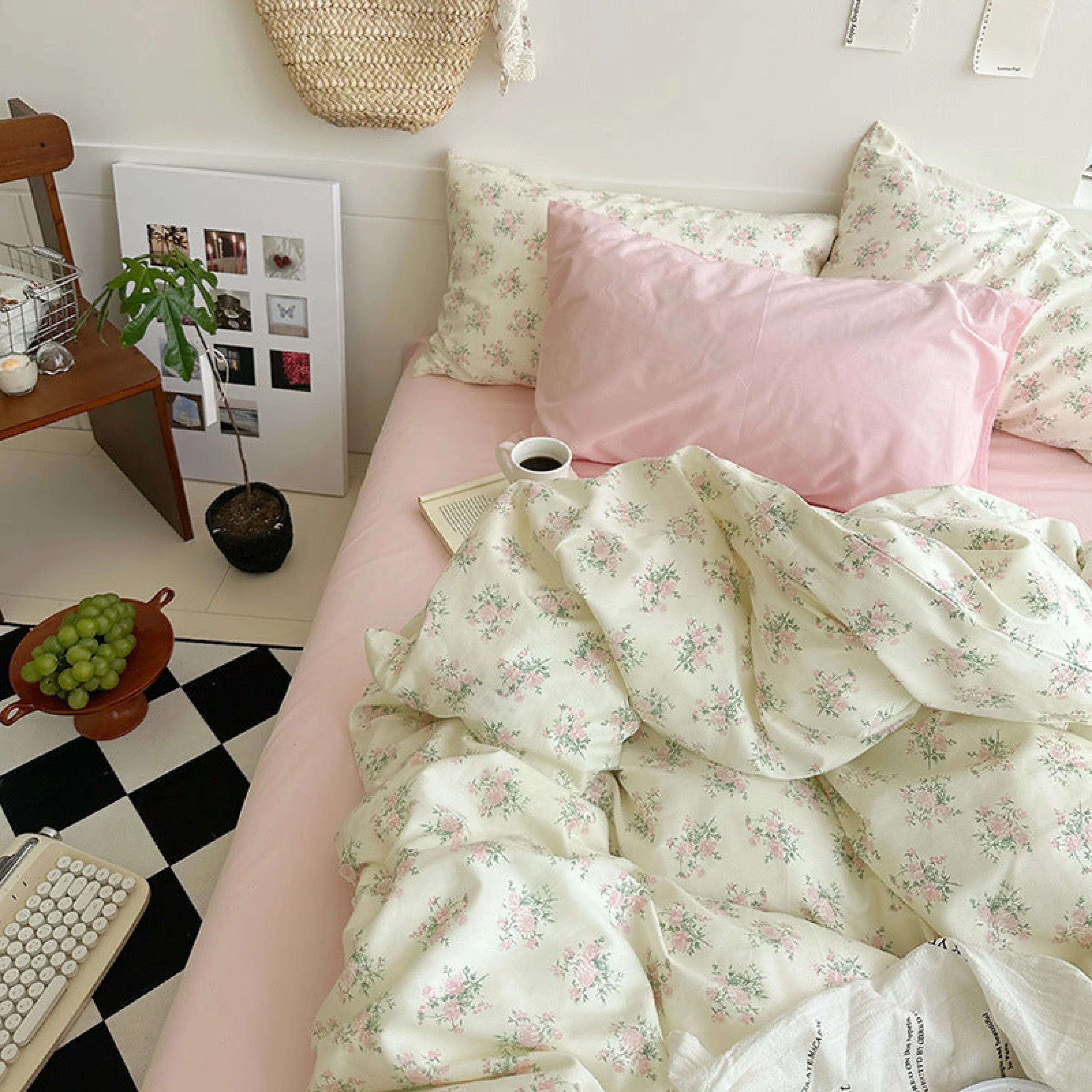 Sweet Floral Bedding Set / Blue Yellow Ever Lasting