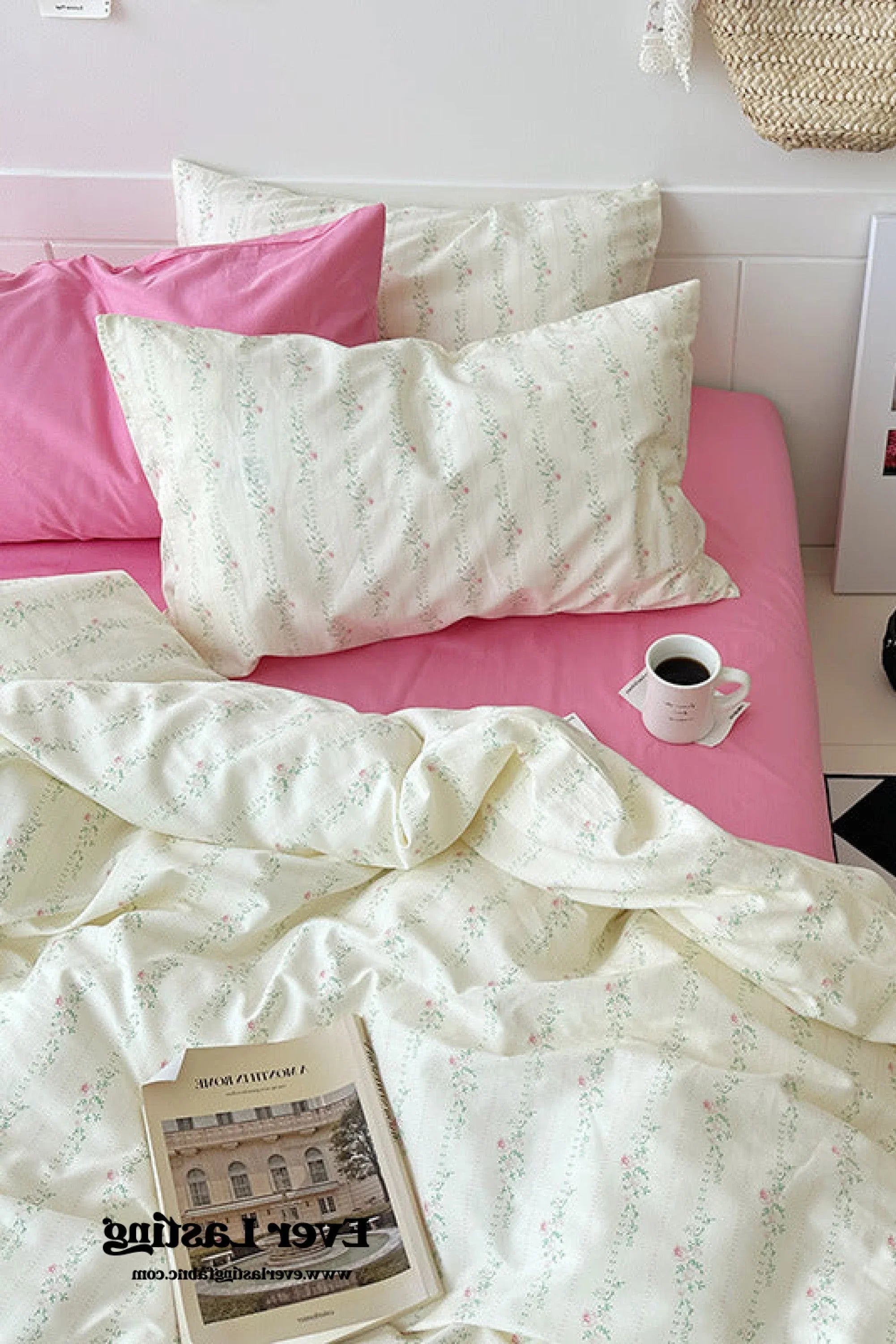 Sweet Floral Bedding Set / Cream Ever Lasting