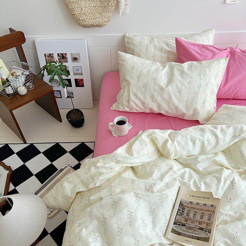 Sweet Floral Bedding Set / Cream Ever Lasting