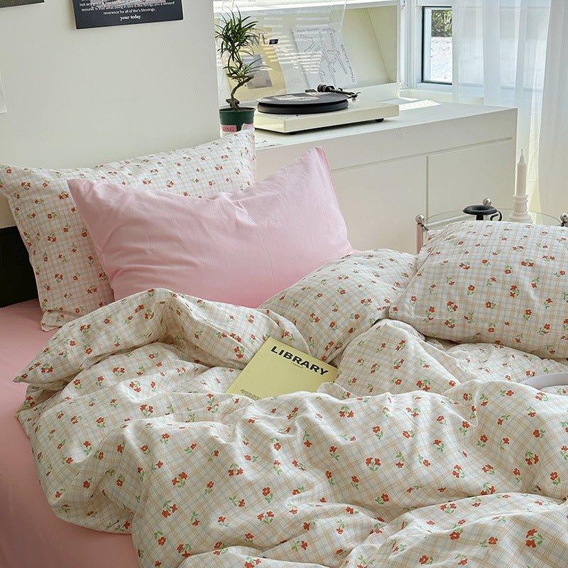 Sweet Floral Bedding Set / Cream Ever Lasting