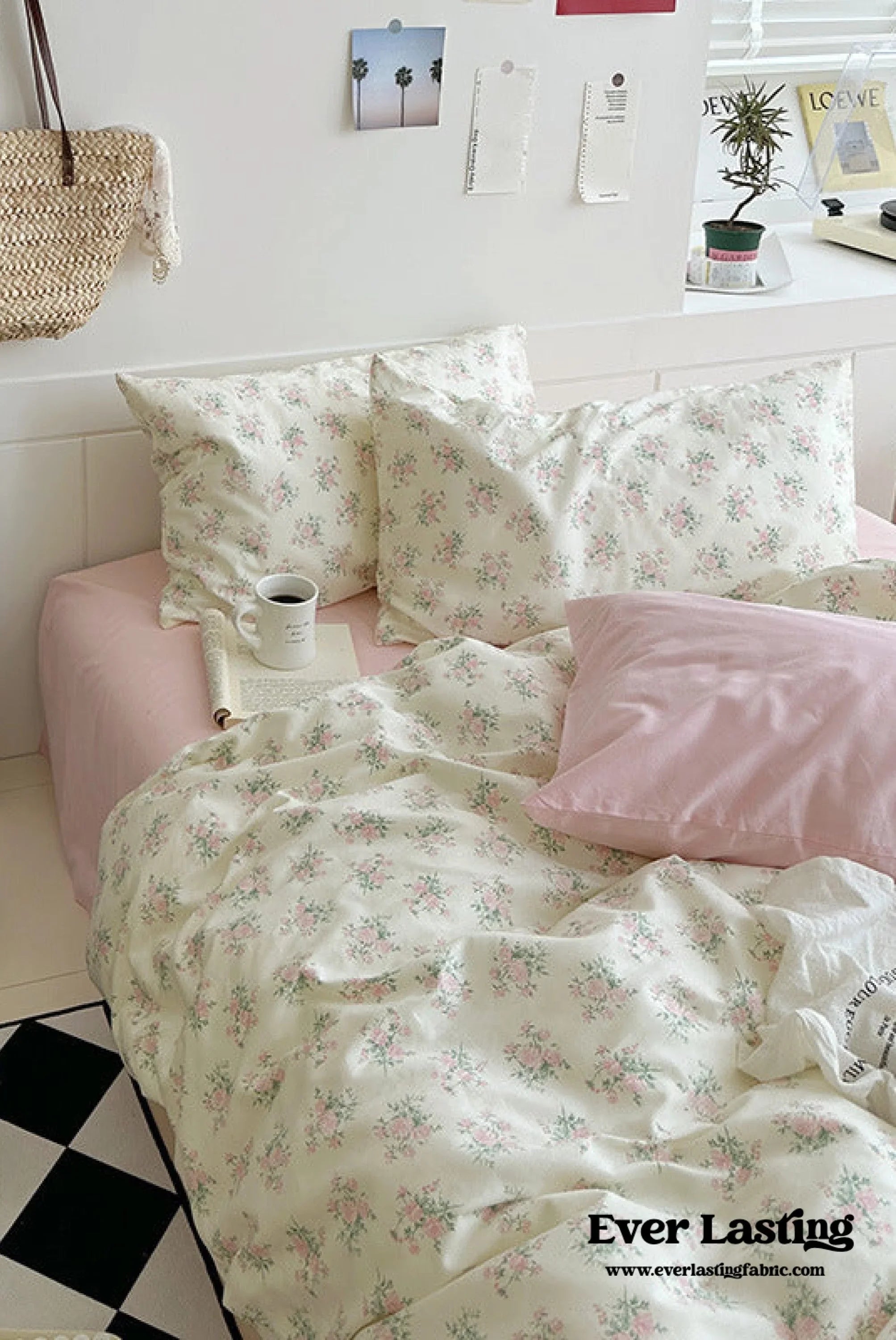 Sweet Floral Bedding Set / Cream Ever Lasting