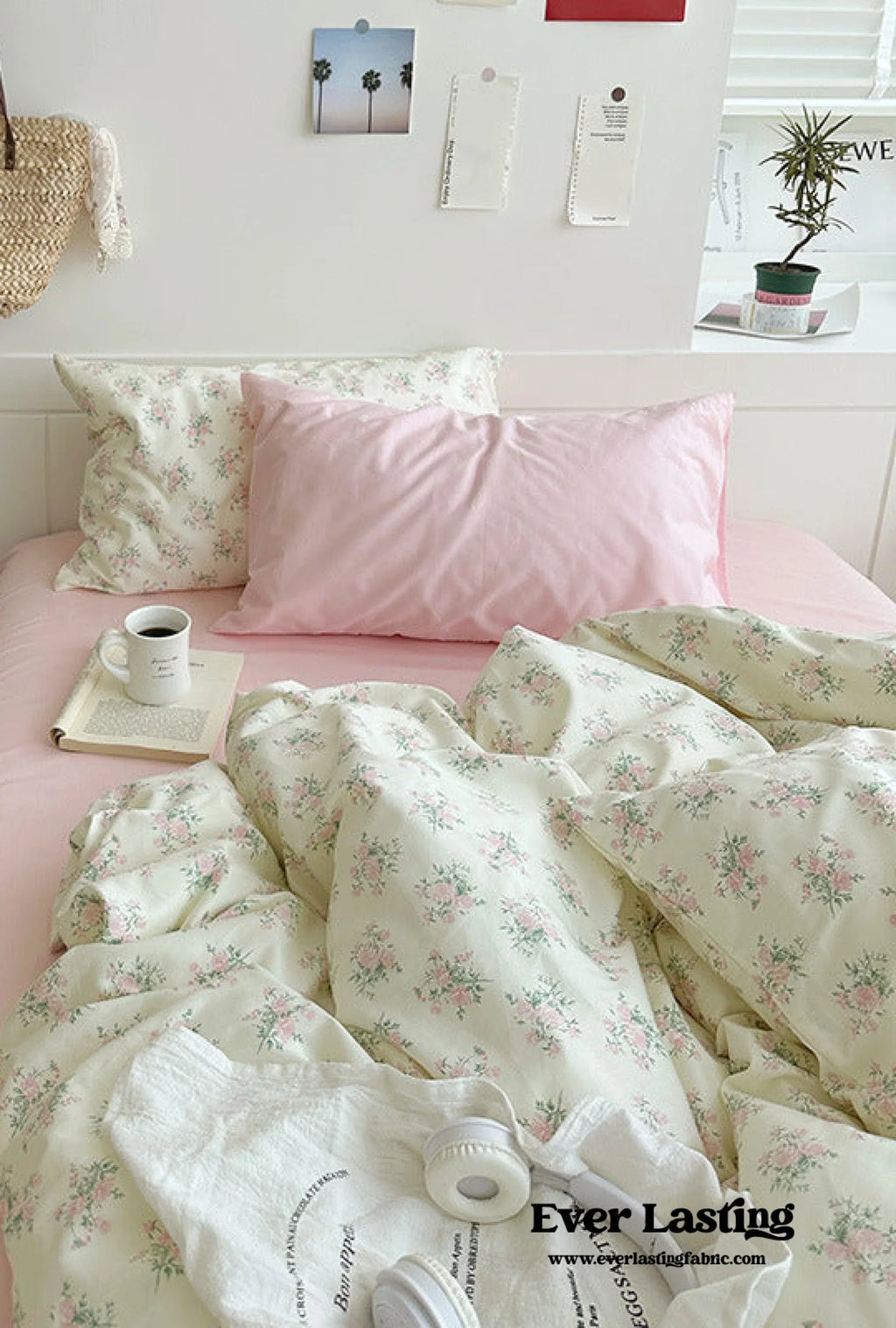 Sweet Floral Bedding Set / Cream Ever Lasting