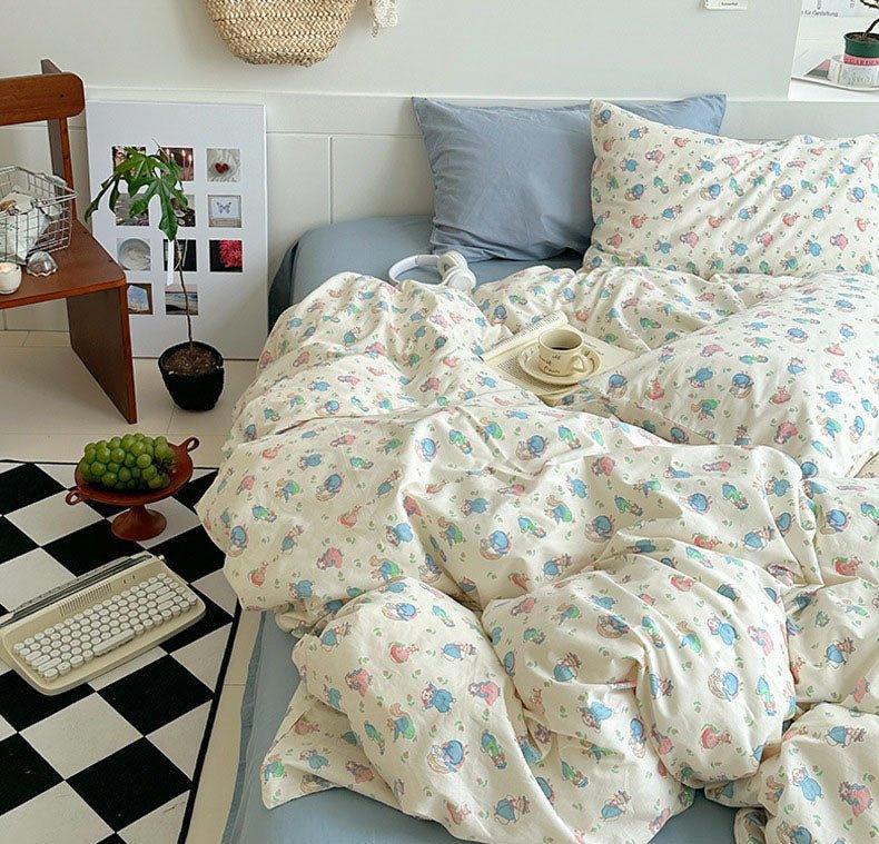 Sweet Floral Bedding Set / Cream Ever Lasting
