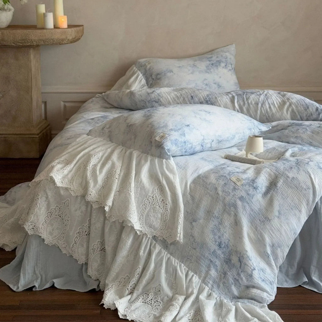 Sylvie Lace Gauze Bedding Set / Blue Sky Ever Lasting