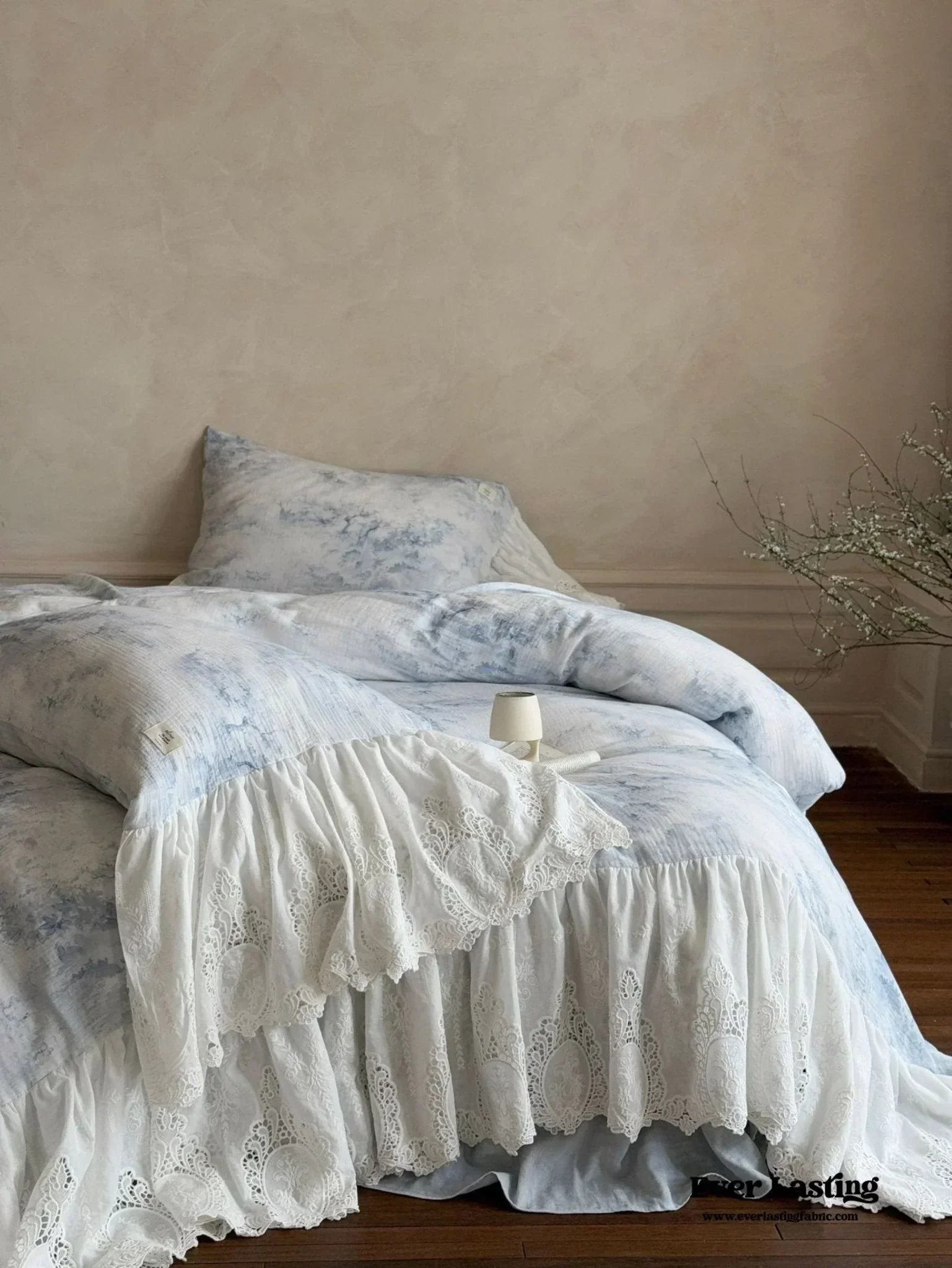 Sylvie Lace Gauze Bedding Set / Blue Sky Ever Lasting