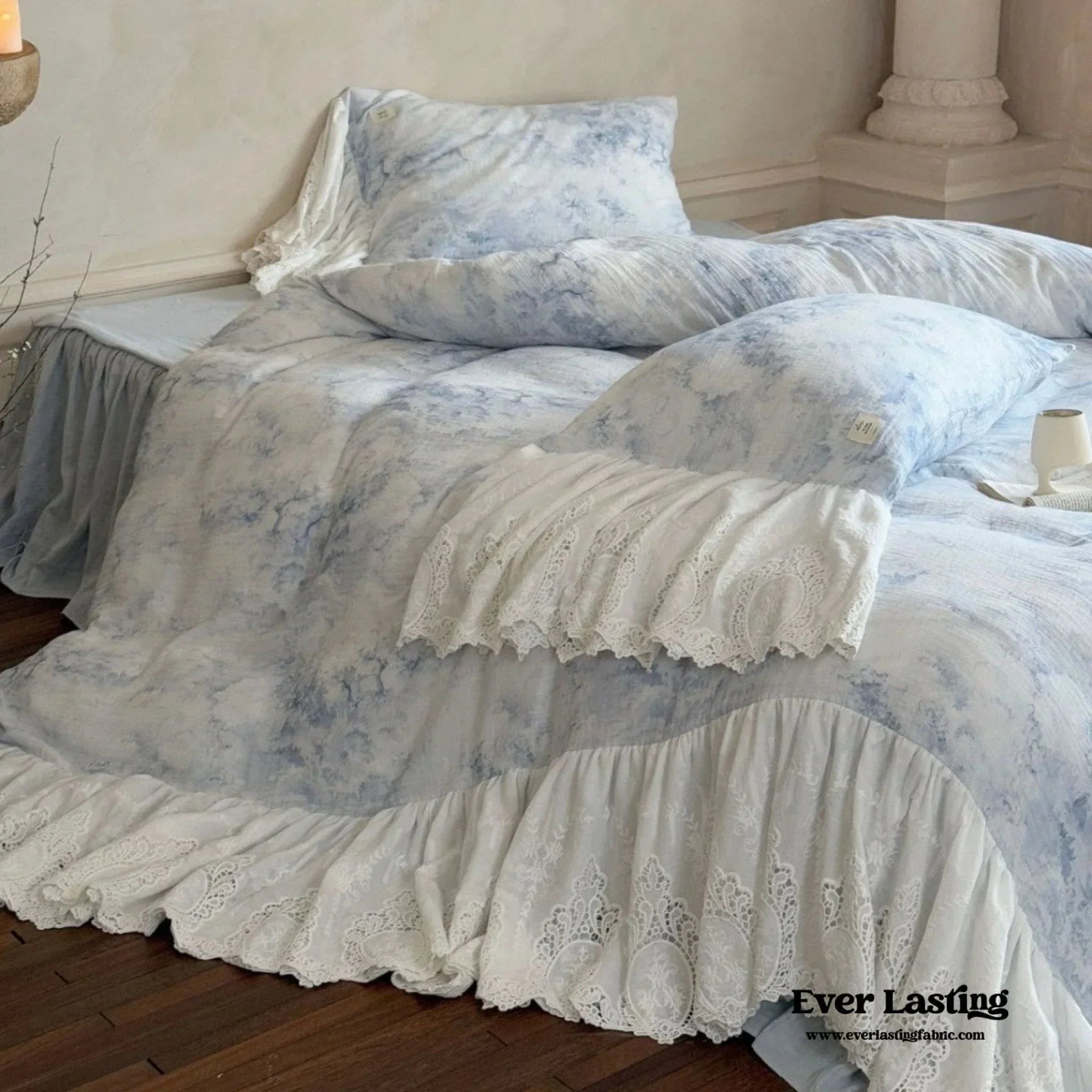 Sylvie Lace Gauze Bedding Set / Blue Sky Ever Lasting
