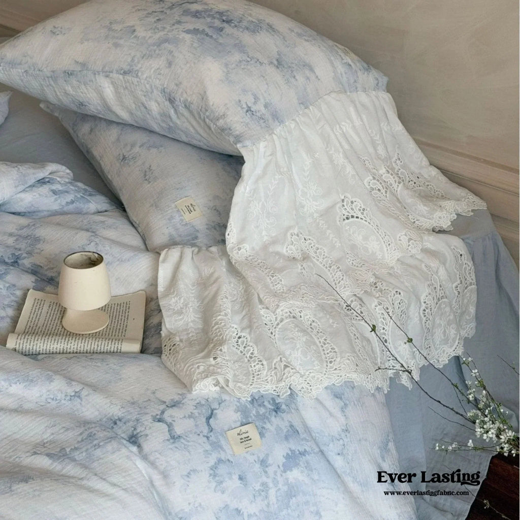 Sylvie Lace Gauze Bedding Set / Blue Sky Ever Lasting