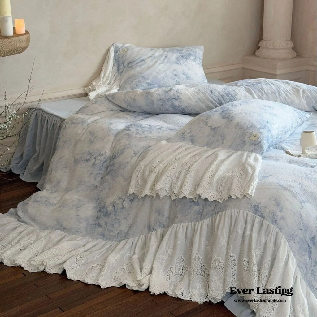 Sylvie Lace Gauze Bedding Set / Blue Sky Ever Lasting