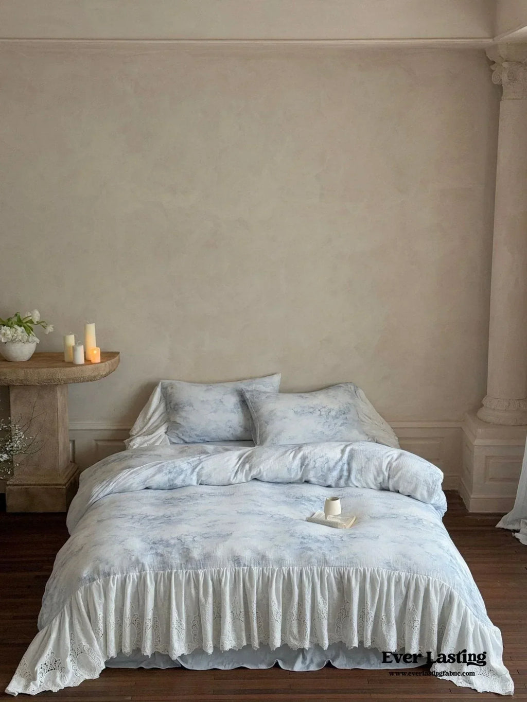 Sylvie Lace Gauze Bedding Set / Blue Sky Ever Lasting