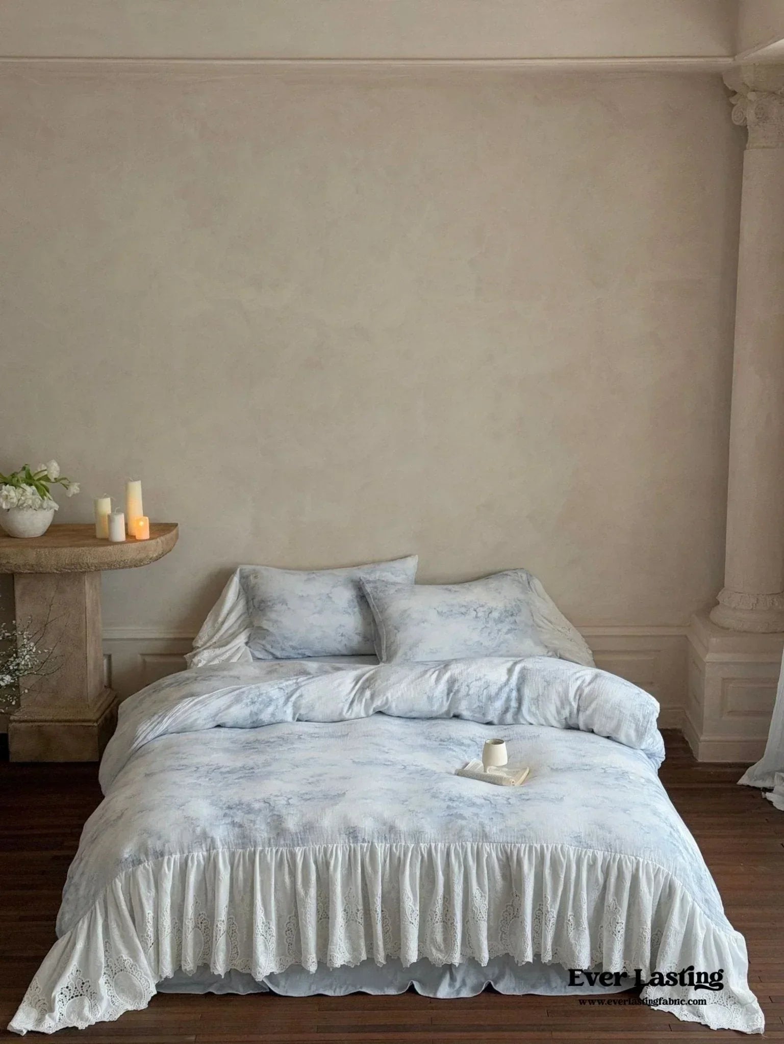 Sylvie Lace Gauze Bedding Set / Blue Sky Ever Lasting