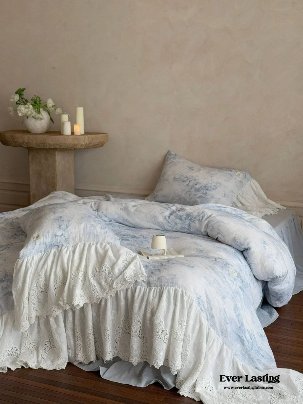 Sylvie Lace Gauze Bedding Set / Blue Sky Ever Lasting