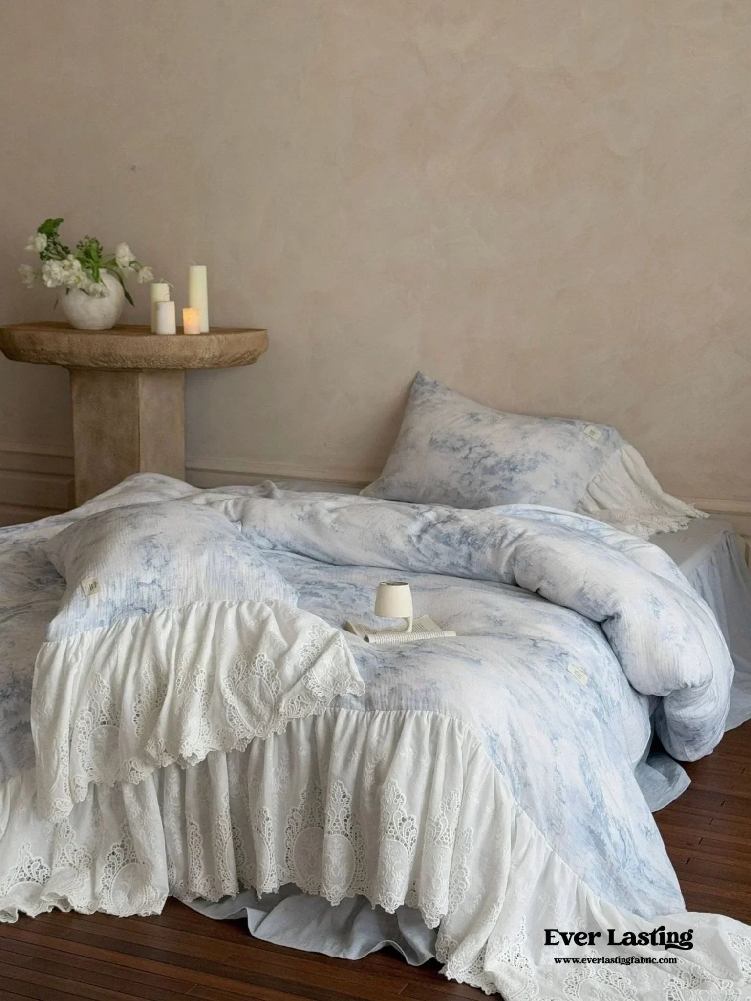 Sylvie Lace Gauze Bedding Set / Blue Sky Ever Lasting
