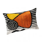 Symphony Silk Velvet Ikat Throw Pillow Cover, X 24, back view - House Of Avana