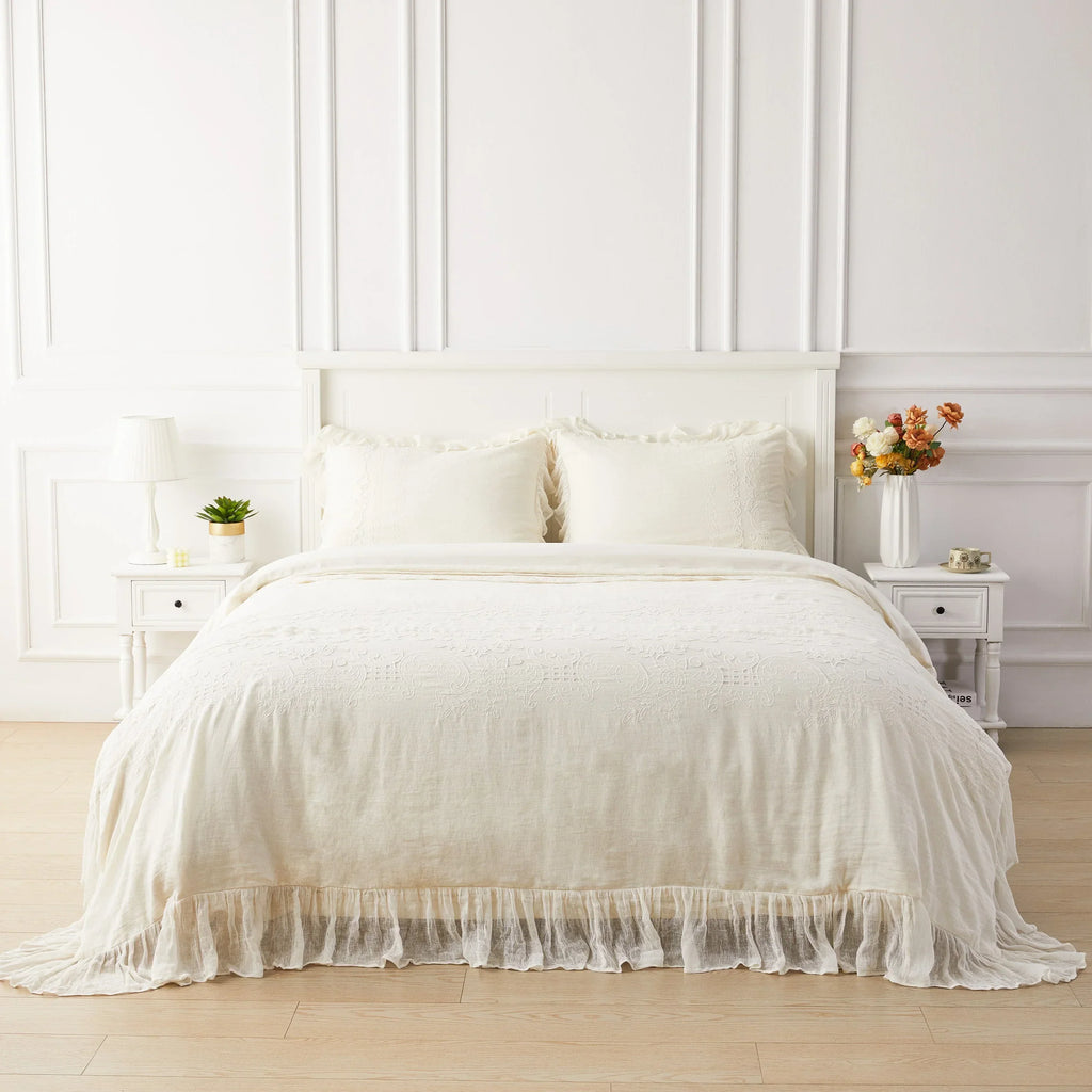 Tabitha Linen Duvet Cover Set Mélange Home
